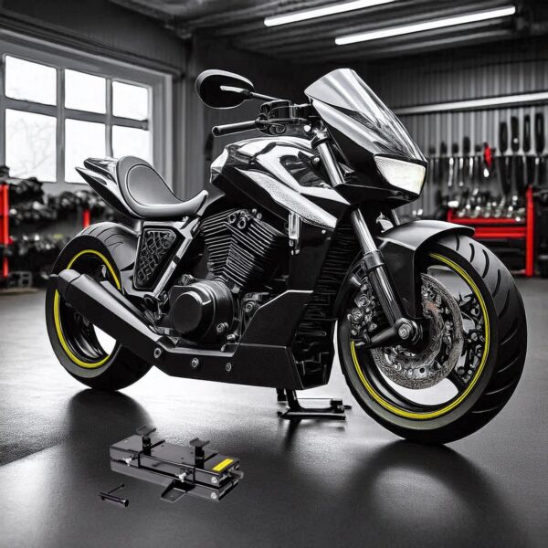 Stander pentru motociclete, Mini-Lift, Cric foarfeca, pâna la 500 kg, negru - imagine 10